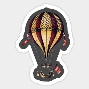 Vintage Balloon Illustration Sticker